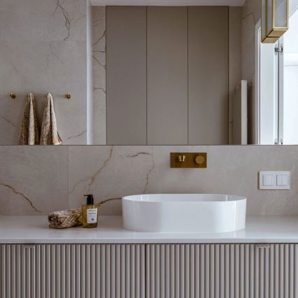OMNIRES OVOUNBP - Nadgradni lavabo OVO 55x36 cm dolomit/sjajna bela