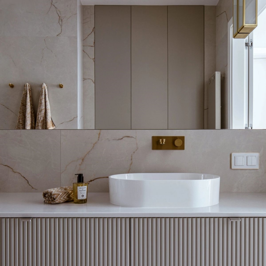 OMNIRES OVOUNBP - Nadgradni lavabo OVO 55x36 cm dolomit/sjajna bela