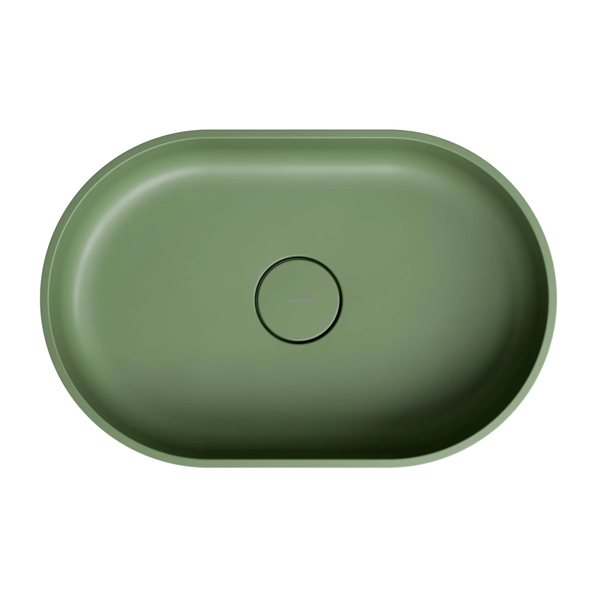 OMNIRES OVOUNOL - Nadgradni lavabo OVO 55x36 cm dolomit/matirana maslinasta