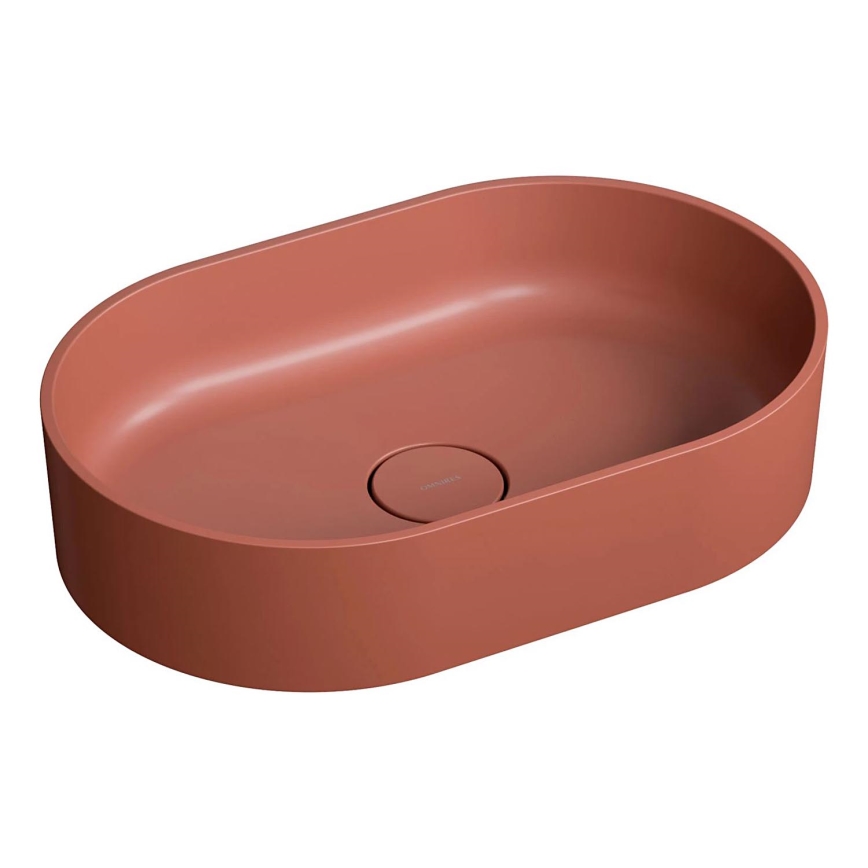 OMNIRES OVOUNTE - Nadgradni lavabo OVO 55x36 cm dolomit/matirana terakota