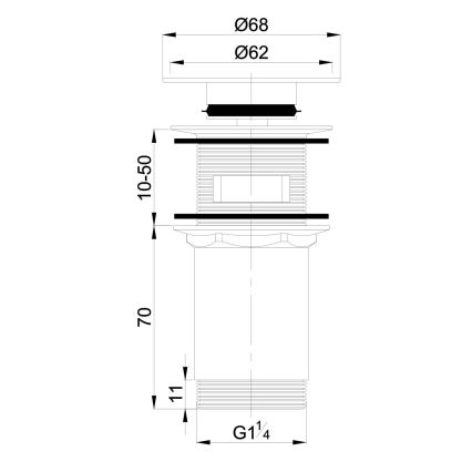 OMNIRES P706CR - Slivnik za umivaonik CLICK-CLACK prigušiva, prečnika 6,8 cm, sjajni hrom