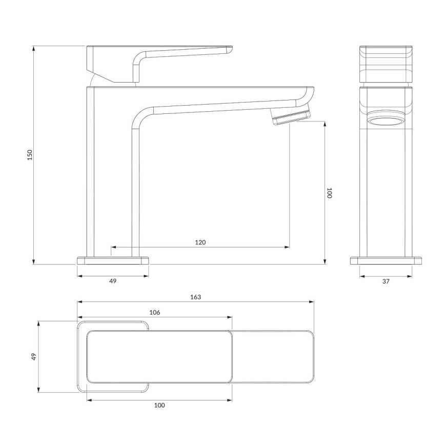 OMNIRES PM7410BL - Slavina za lavabo PARMA 15 cm matirana crno