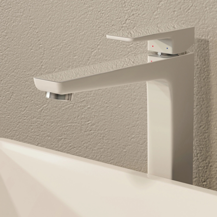 OMNIRES PM7412CRB - Baterija za umivaonik PARMA 27,3 cm, sjajni hrom/bela
