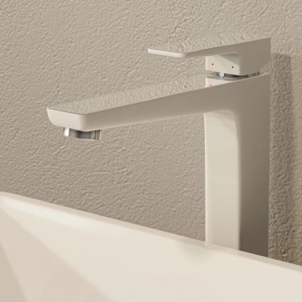 OMNIRES PM7412CRB - Slavina za lavabo PARMA 27,3 cm sjajni krom/bela