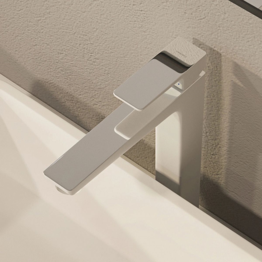 OMNIRES PM7412CRB - Slavina za lavabo PARMA 27,3 cm sjajni krom/bela