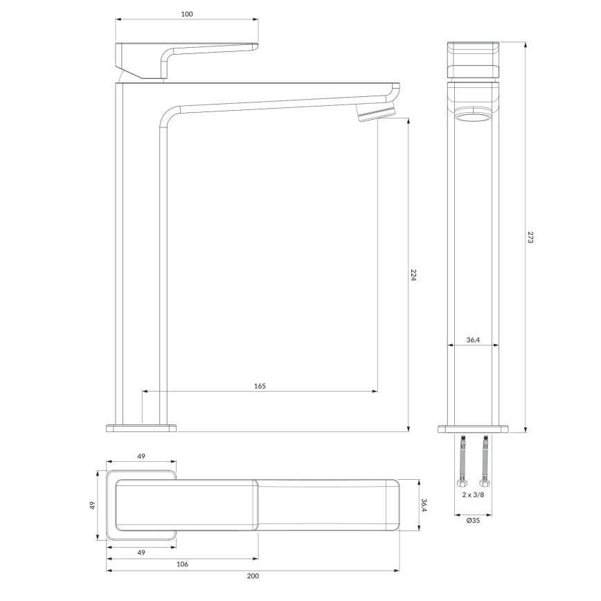 OMNIRES PM7412CRB - Slavina za lavabo PARMA 27,3 cm sjajni krom/bela