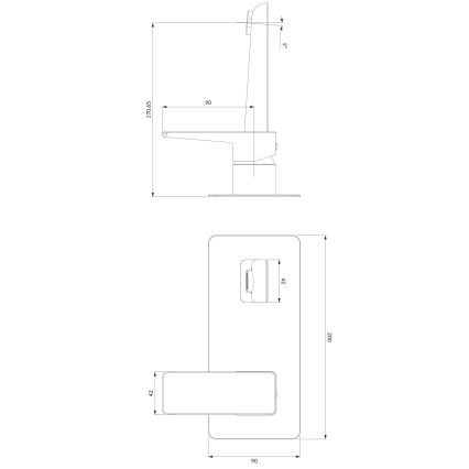 OMNIRES PM7415BL - Slavina za lavabo za skrivenu instalaciju PARMA matirana crno
