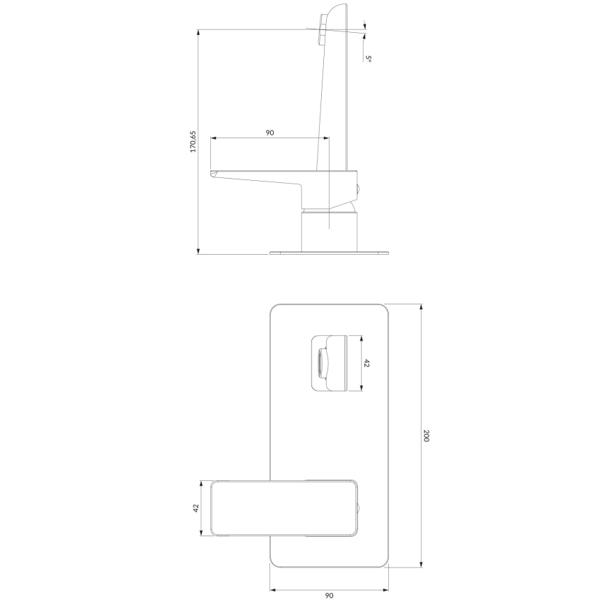 OMNIRES PM7415BL - Slavina za lavabo za skrivenu instalaciju PARMA matirana crno