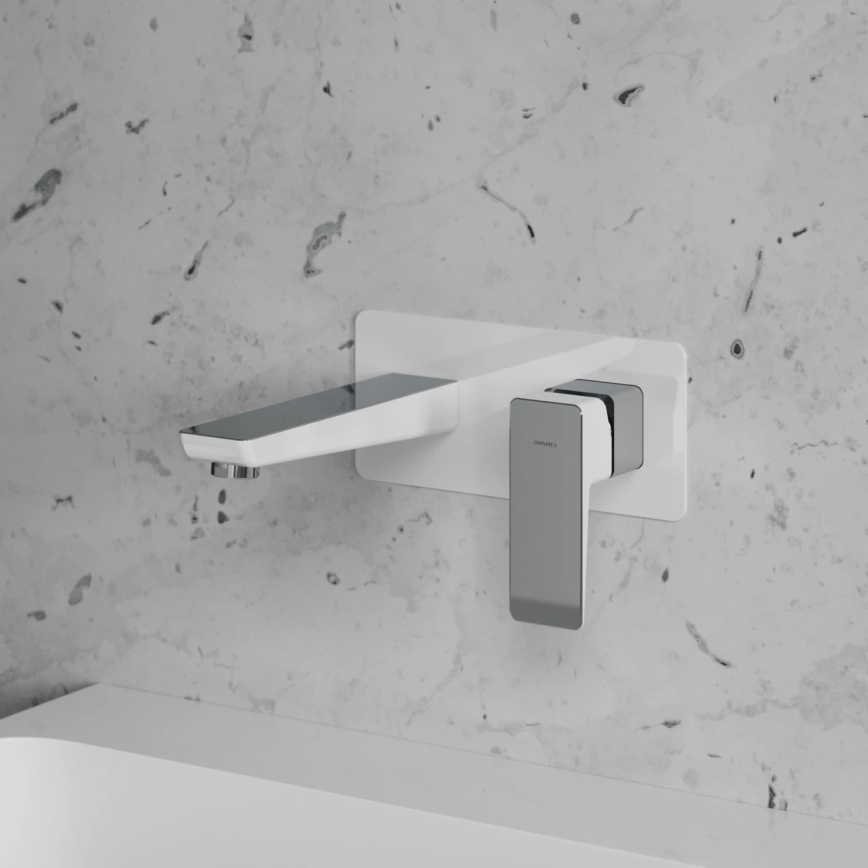 OMNIRES PM7415CRB - Slavina za lavabo za skrivenu instalaciju PARMA sjajni krom/bela