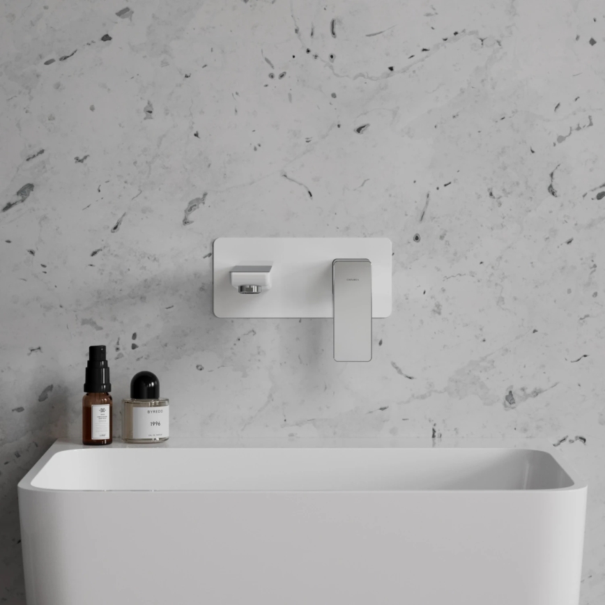 OMNIRES PM7415CRB - Slavina za lavabo za skrivenu instalaciju PARMA sjajni krom/bela