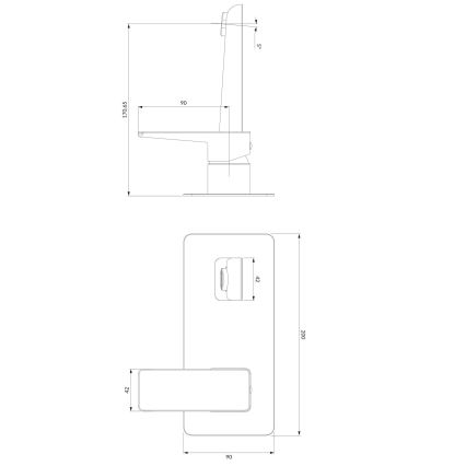 OMNIRES PM7415CRB - Slavina za lavabo za skrivenu instalaciju PARMA sjajni krom/bela