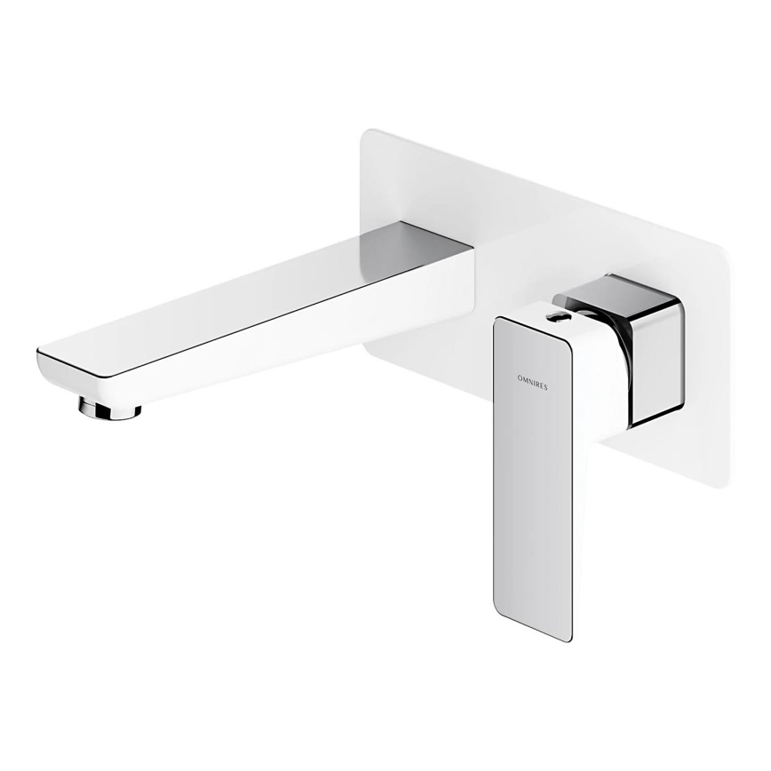 OMNIRES PM7415CRB - Slavina za lavabo za skrivenu instalaciju PARMA sjajni krom/bela