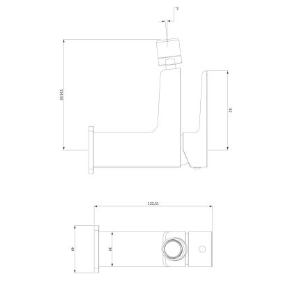OMNIRES PM7420BL - Mešalica za bide PARMA 12,25 cm matirana crno