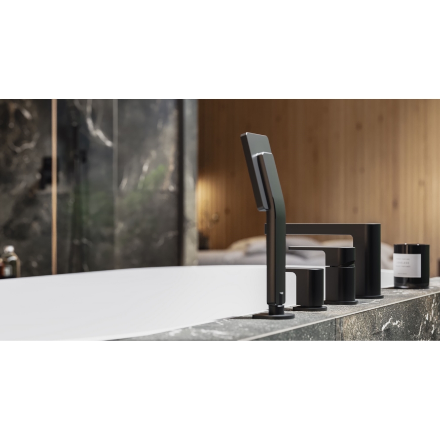 OMNIRES PM7432BL - Mešalica za kadu 4 rupe PARMA matirana crno