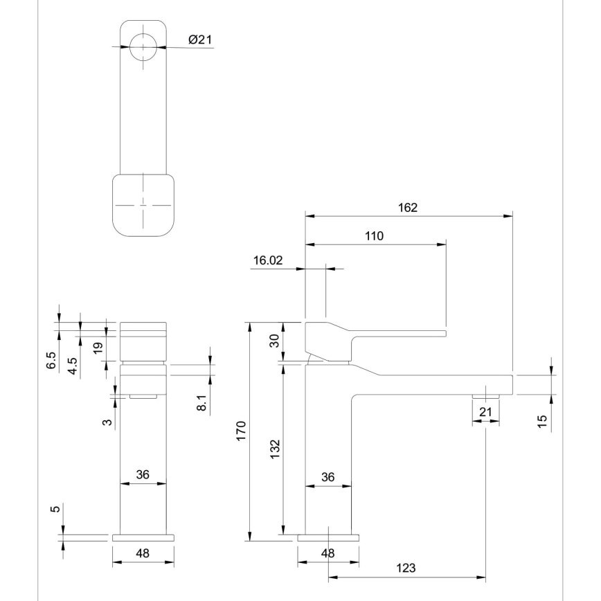 OMNIRES SL7710CR - Slavina za lavabo SLIDE 17 cm sjajni krom