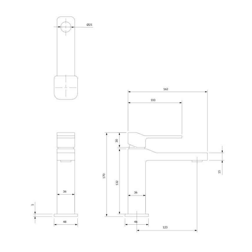 OMNIRES SL7710GR - Slavina za lavabo SLIDE 17 cm brušeno grafitno