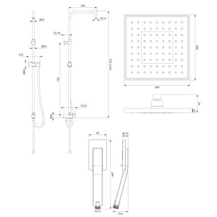 OMNIRES SYSJIMJIMCR - Set za tuširanje JIMJIM sjajni krom