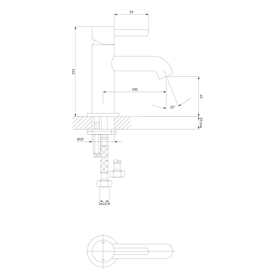 OMNIRES Y1210CR - Slavina za lavabo Y 14,2 cm sjajni krom