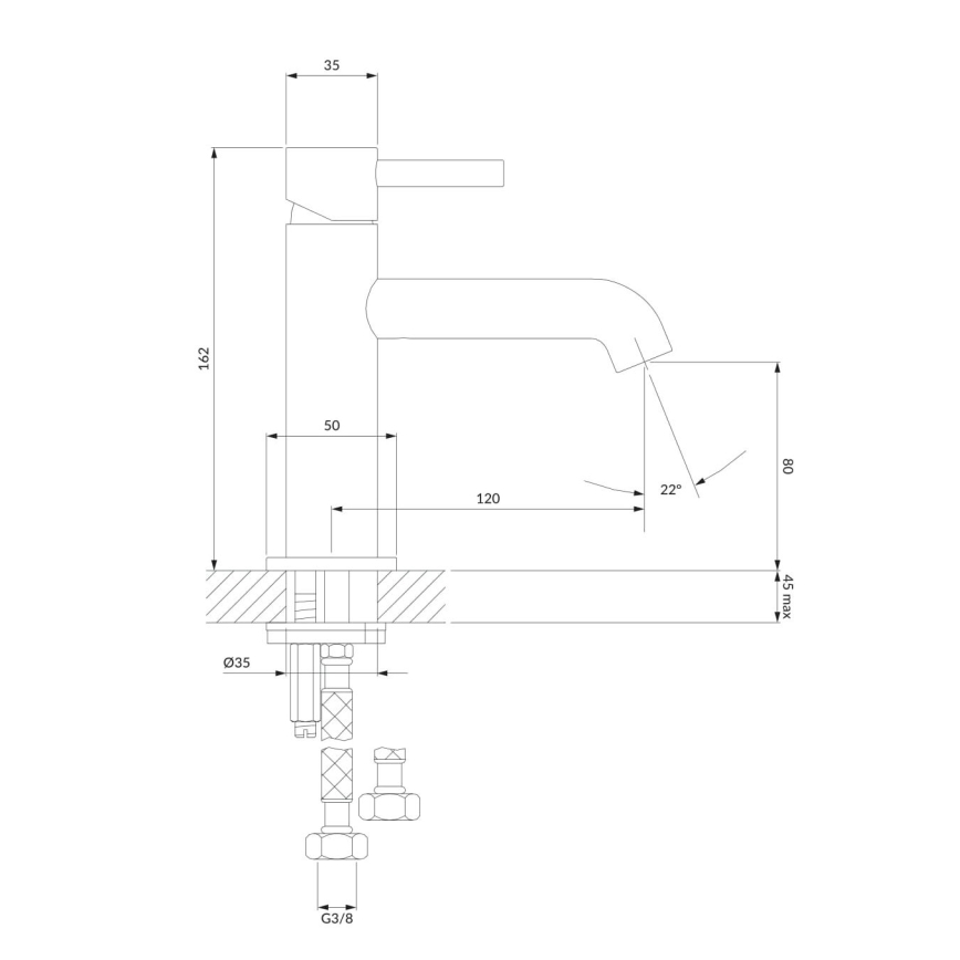 OMNIRES Y1210NCPB - Slavina za lavabo Y 16,2 cm brušeno bakreno