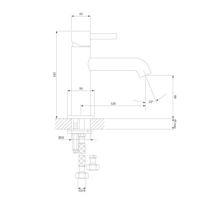 OMNIRES Y1210NGL - Slavina za lavabo Y 16,2 cm sjajna zlatna