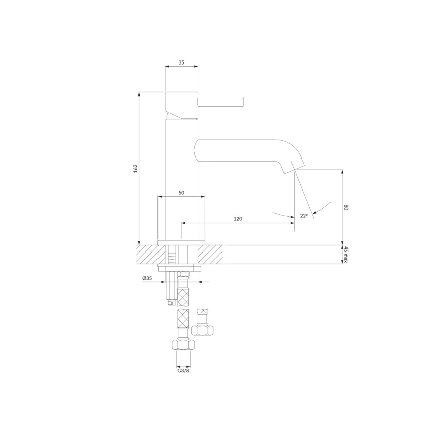 OMNIRES Y1210NGR - Slavina za lavabo Y 16,2 cm brušeno grafitno