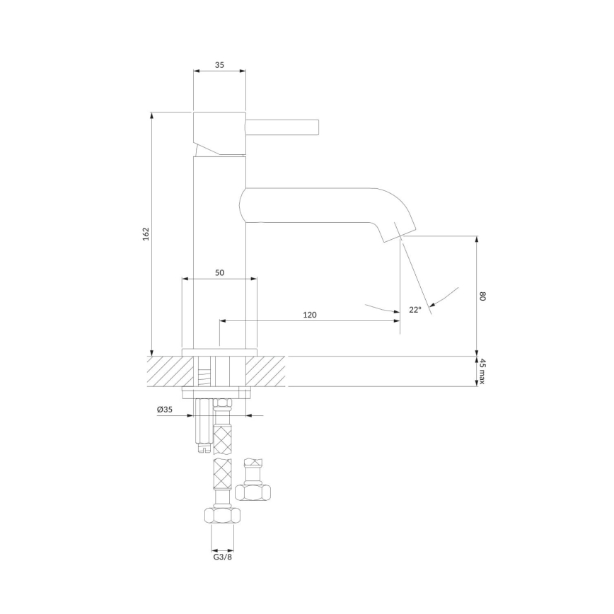 OMNIRES Y1210NNI - Slavina za lavabo Y 16,2 cm brušeno nikl