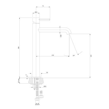 OMNIRES Y1212CR - Slavina za lavabo Y 30,8 cm sjajni krom