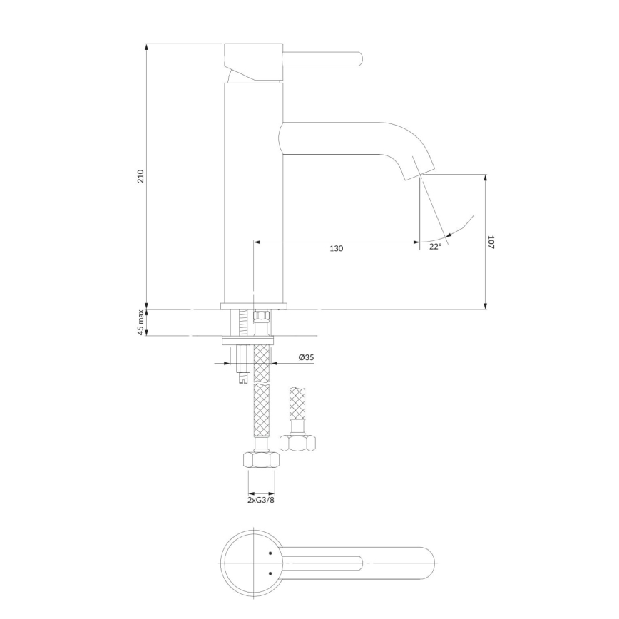 OMNIRES Y1213MAXCR - Slavina za lavabo Y 21 cm sjajni krom