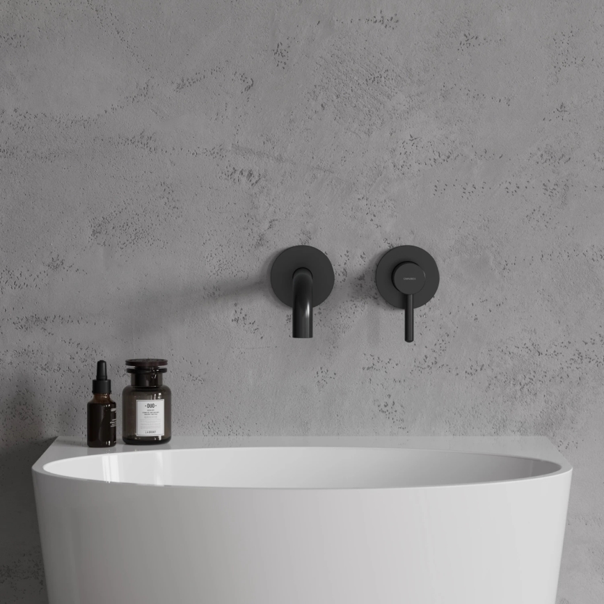 OMNIRES Y1215HLBL - Slavina za lavabo za skrivenu instalaciju Y polu-matirana crno