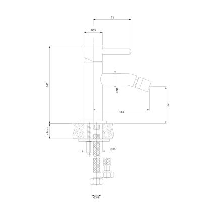 OMNIRES Y1220CR - Mešalica za bide Y 14,5 cm sjajni krom