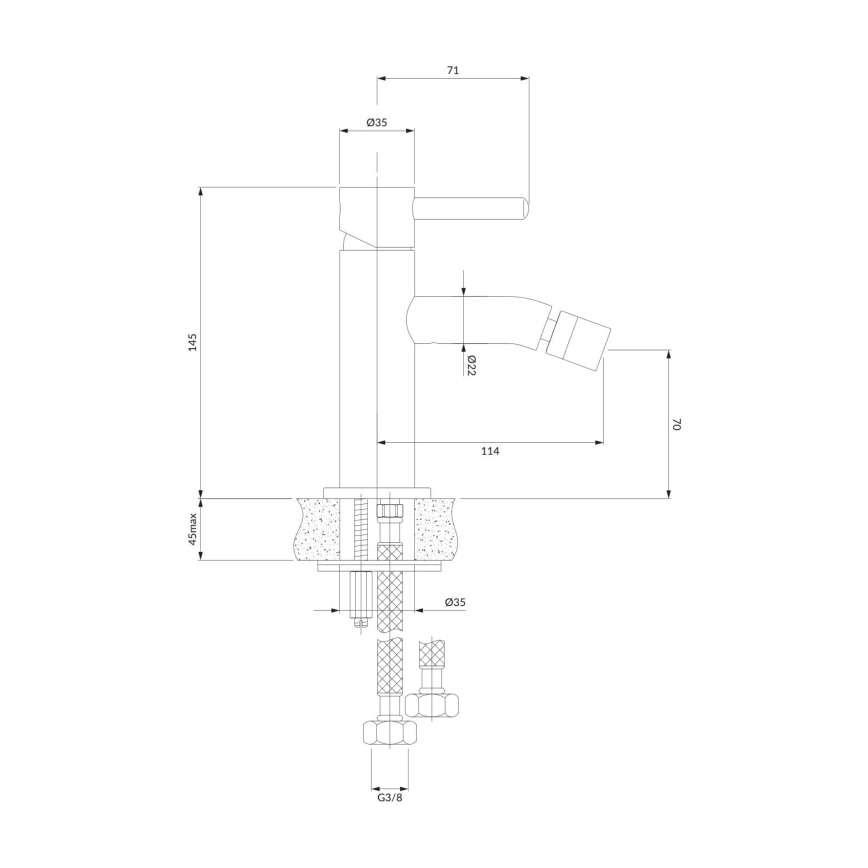OMNIRES Y1220CR - Mešalica za bide Y 14,5 cm sjajni krom