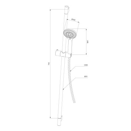 OMNIRES YOSEMITE-SCR - Set za tuširanje YOSEMITE sjajni krom
