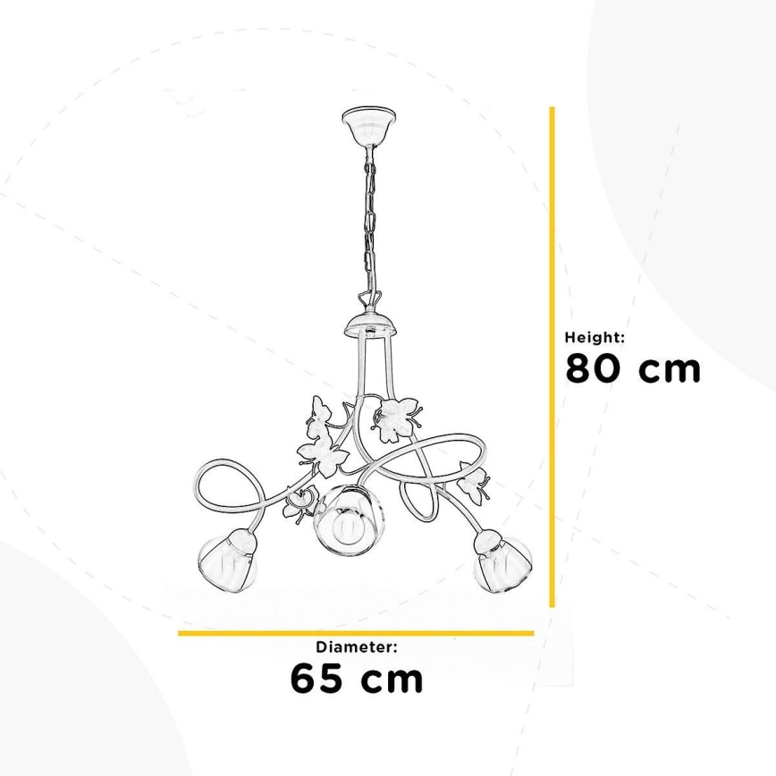 ONLI - Dečiji luster BUTTERFLY 3xE14/6W/230V