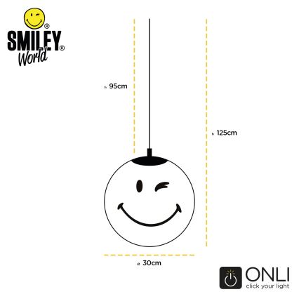 ONLI - Dečiji luster na sajli SMILEY 1xE27/15W/230V žuta