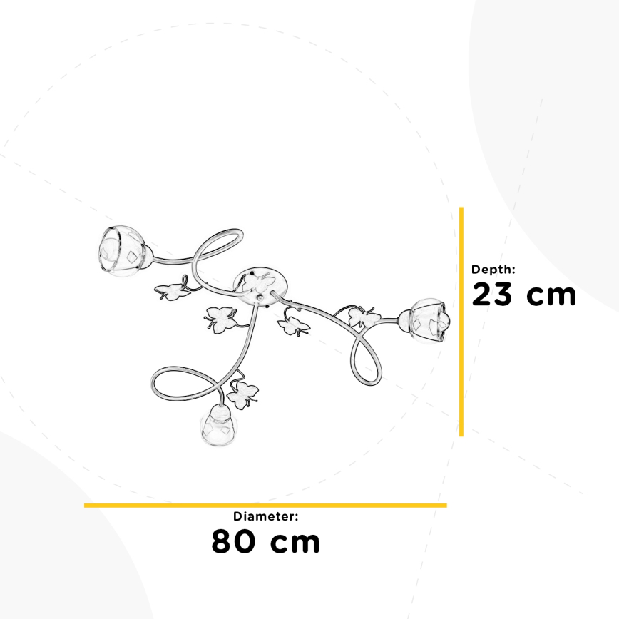 ONLI - Dečiji nadgradni luster BUTTERFLY 3xE14/6W/230V