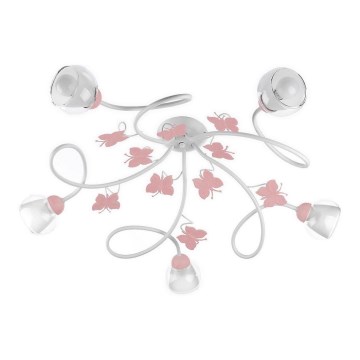 ONLI - Dečiji prislonjen plafonski luster BUTTERFLY 5xE14/6W/230V