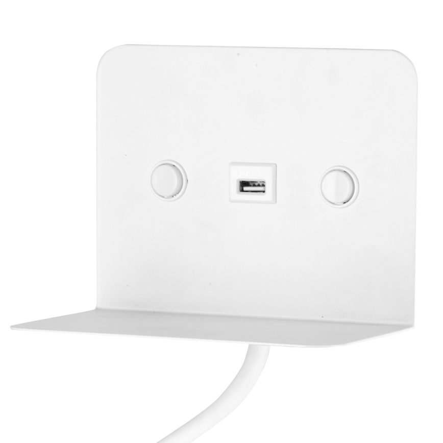 ONLI - LED Fleksibilna lampica sa policom i USB punjenjem PLAK LED/1W/230V bela
