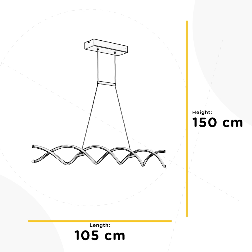 ONLI - LED luster na sajli DNA LED/24W/230V 4000K srebrno