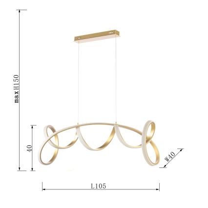 ONLI - LED luster na sajli KIRA LED/60W/230V 4000K zlatna