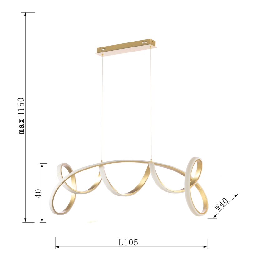 ONLI - LED luster na sajli KIRA LED/60W/230V 4000K zlatna
