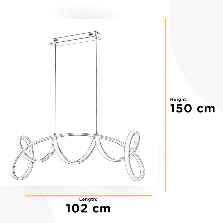 ONLI - LED luster na sajli KIRA LED/60W/230V 4000K zlatna