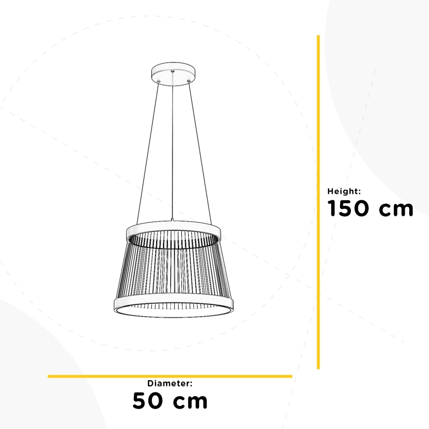 ONLI - LED luster na sajli MATE LED/40W/230V 4000K crno
