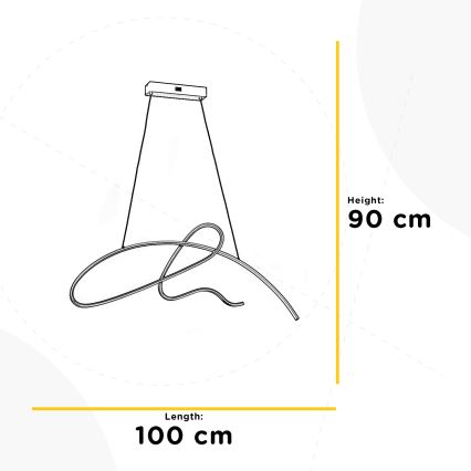 ONLI - LED luster na sajli SIGN LED/42W/230V 4000K zlatna