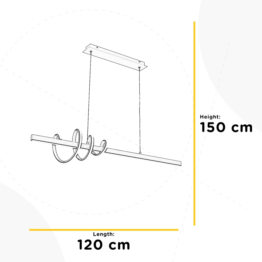 ONLI - LED luster na sajli SWING LED/30W/230V 4000K crno