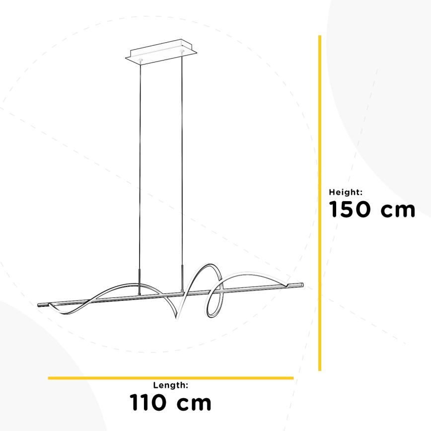 ONLI - LED luster na sajli TWIST LED/30W/230V 4000K crno