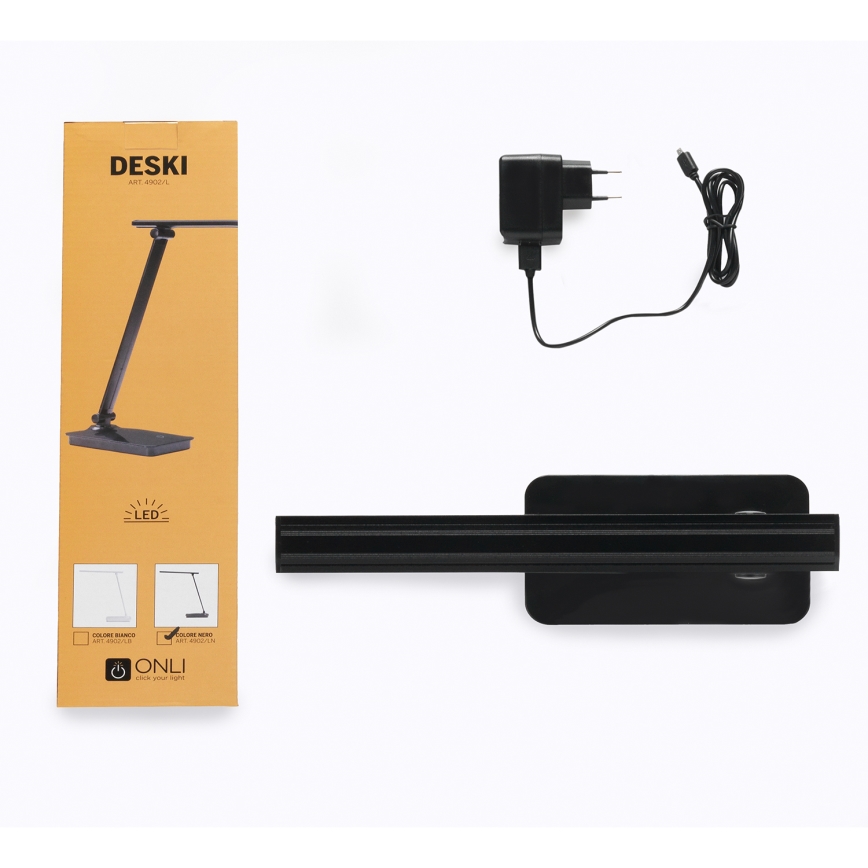 ONLI - LED Prigušiva stona lampa sa USB portom DESKI LED/7W/230V 4000K crno
