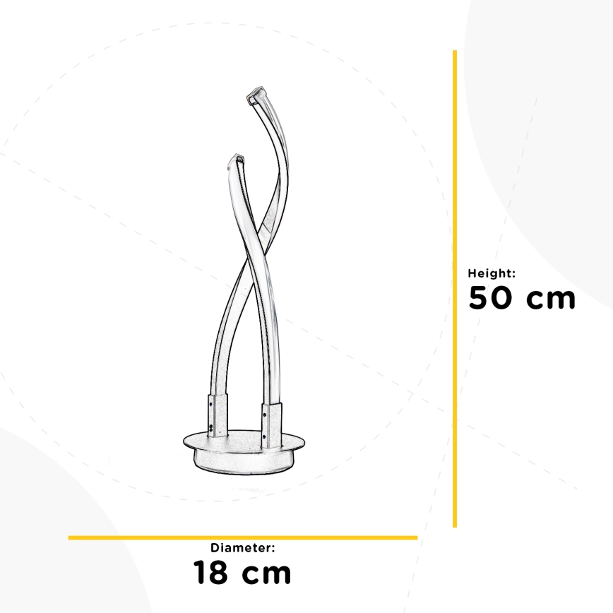 ONLI - LED Stona lampa DAFNE LED/12W/230V 4000K 50 cm crno