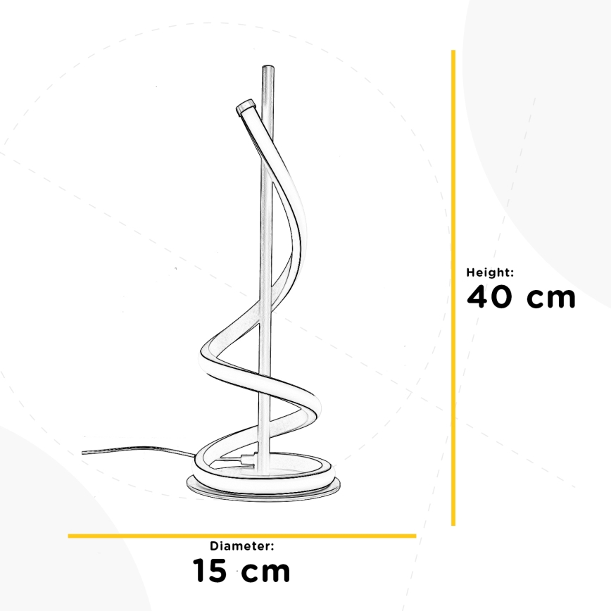 ONLI - LED Stona lampa TWIST LED/12W/230V 4000K 40 cm crno