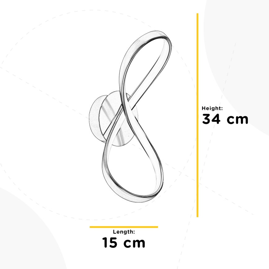 ONLI - LED Zidna lampa INFINITY LED/15W/230V 4500K mat krom