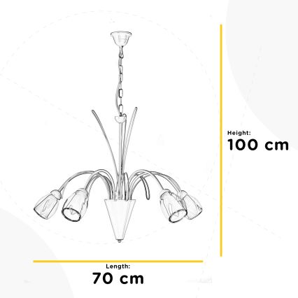 ONLI - Luster na lancu ANTEA 5xE14/6W/230V